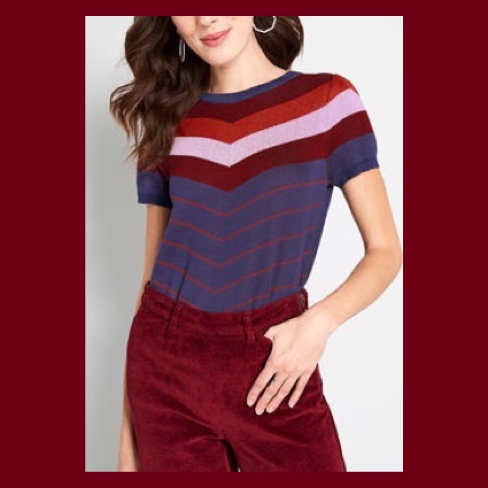 NWT ModCloth Nostalgic Bliss Short Sleeve Sweater